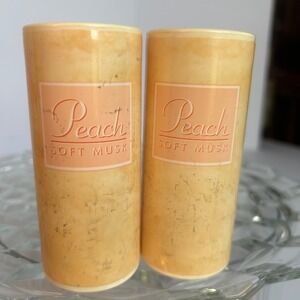 Vintage Avon Peach Soft Musk Talc Perfume‎ Powder New Sealed 2.6 oz Set of 2